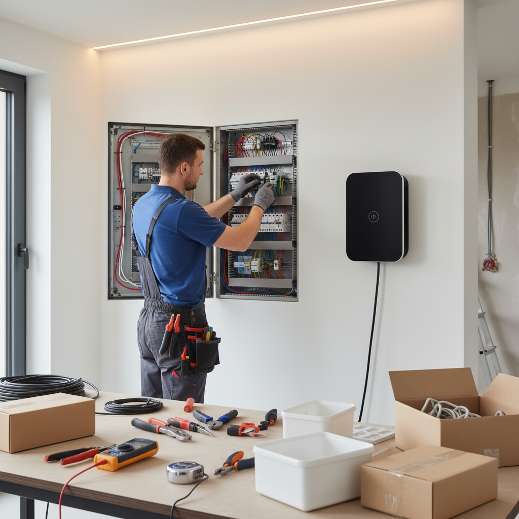 Przykładowa instalacja elektryczna w domu jednorodzinnym — rozdzielnia z wyłącznikami i obwodami