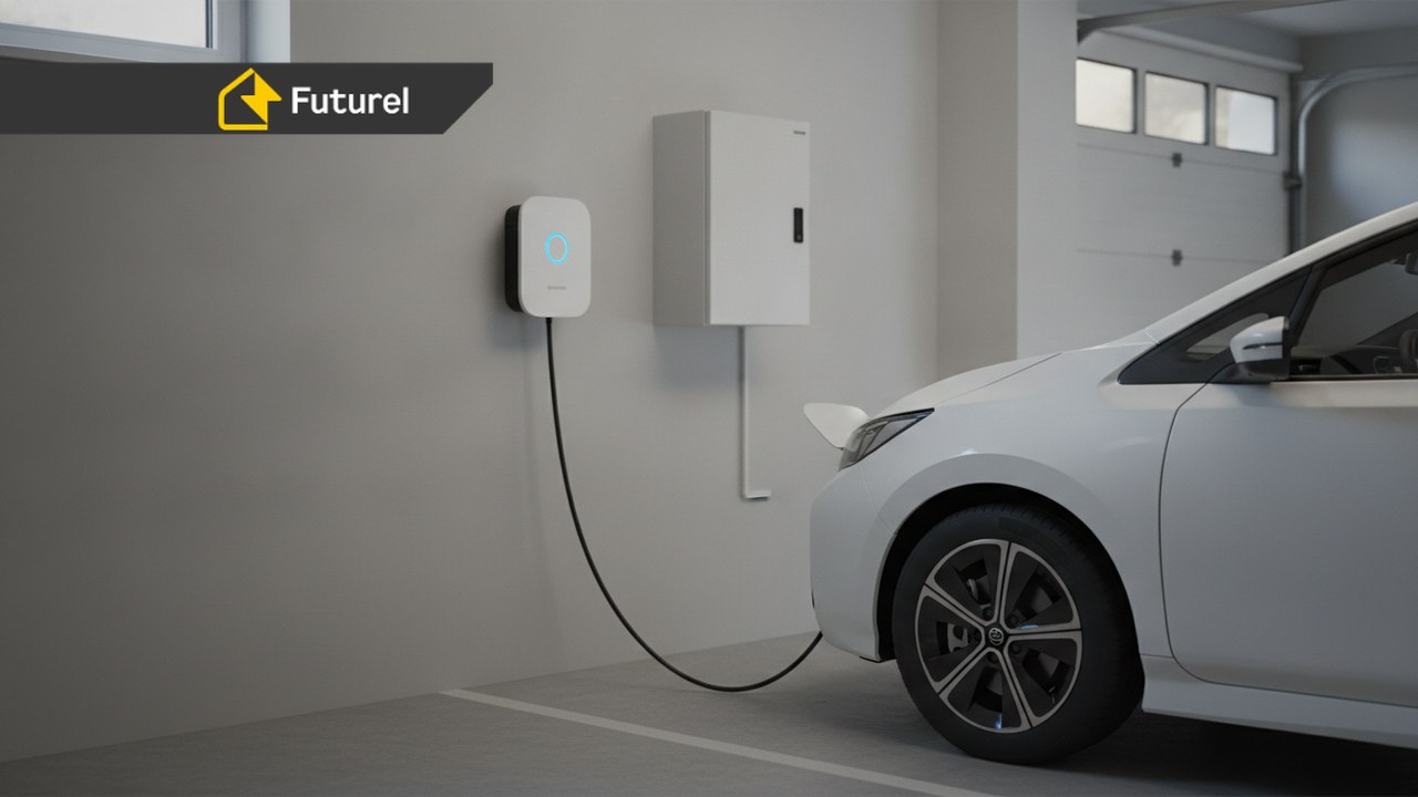 Elektryk montuje wallbox do ładowania samochodu elektrycznego w garażu w Krakowie – gotowa instalacja ładowarki EV