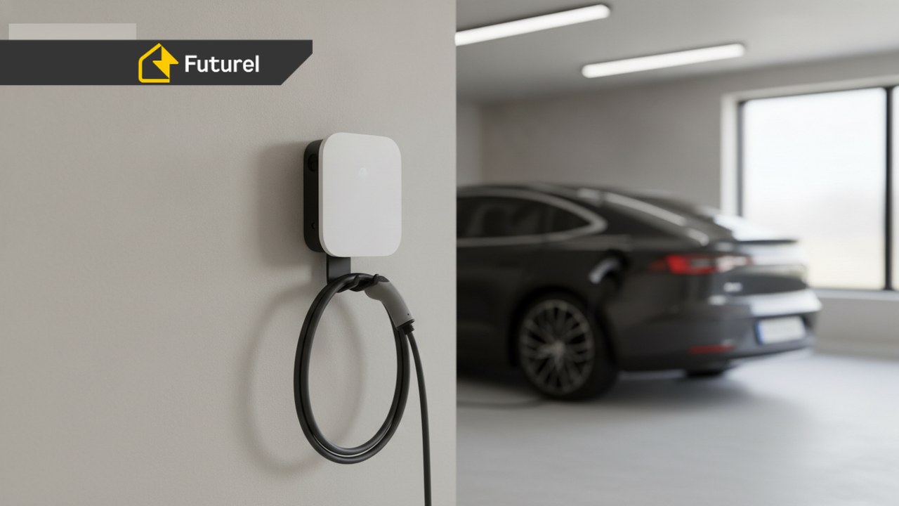 Ładowarka wallbox do ładowania samochodu elektrycznego w garażu