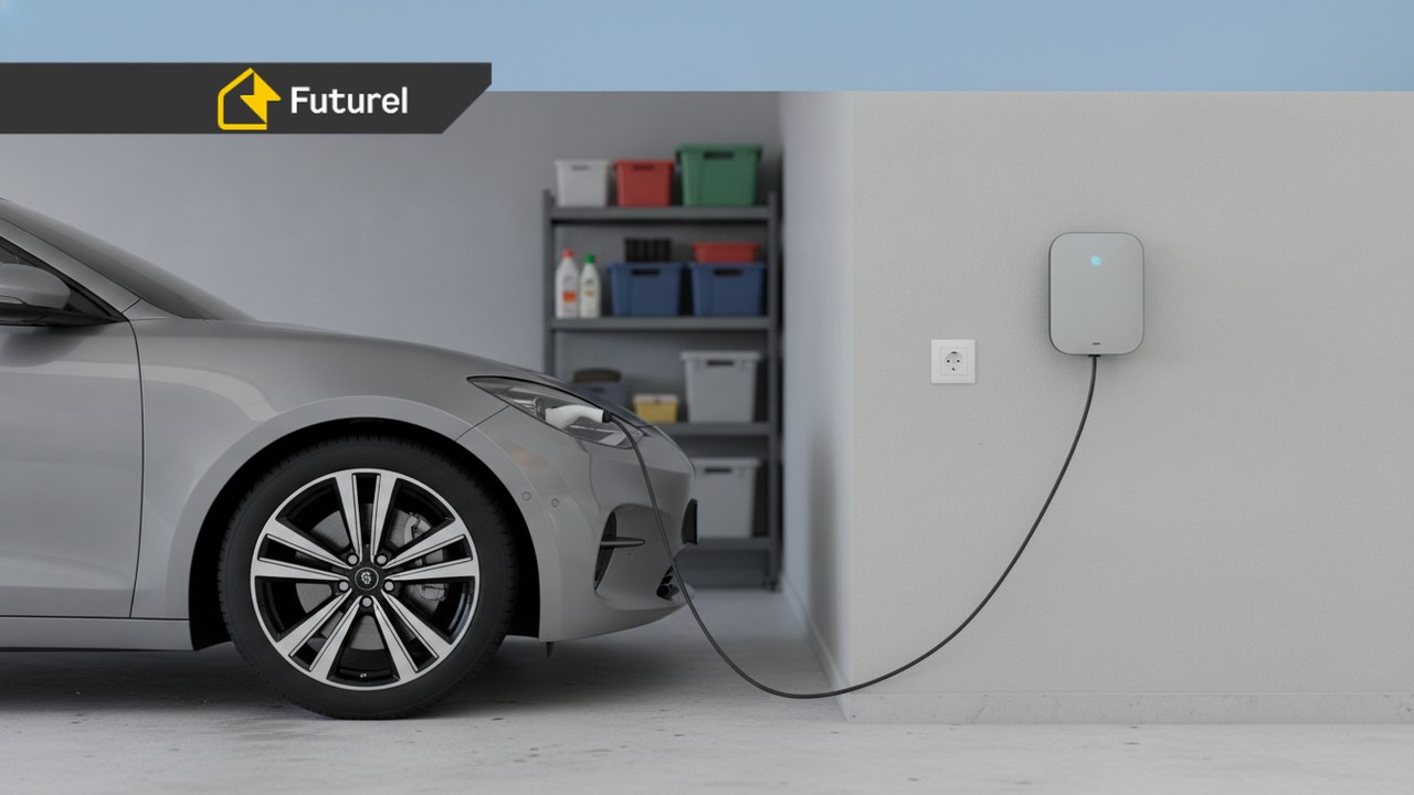 Ładowanie samochodu elektrycznego z gniazdka 230 V w garażu domowym, porównanie z wallboxem