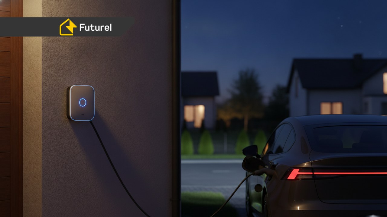 Wallbox do ładowania EV w domu nocą z taryfą dynamiczną w Krakowie